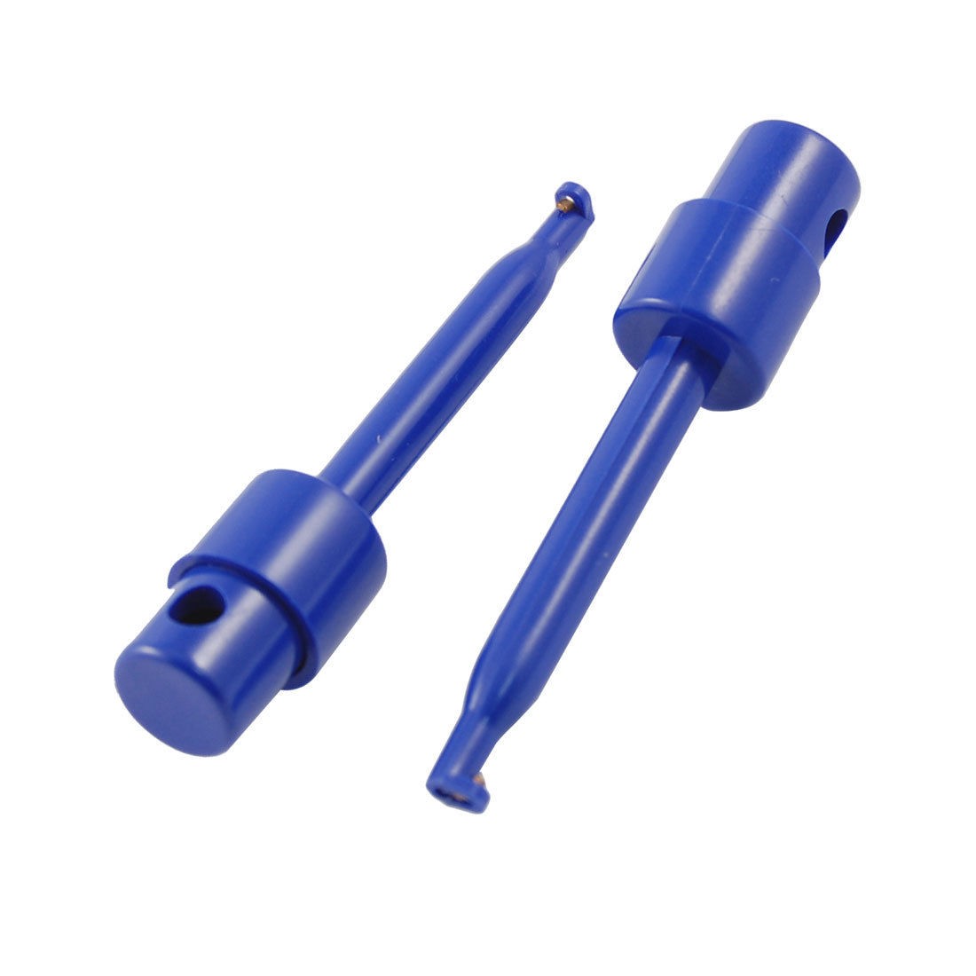 Multimeter Test Probe Cable Single Hook Clip Grabber Royal Blue 10 Pcs 