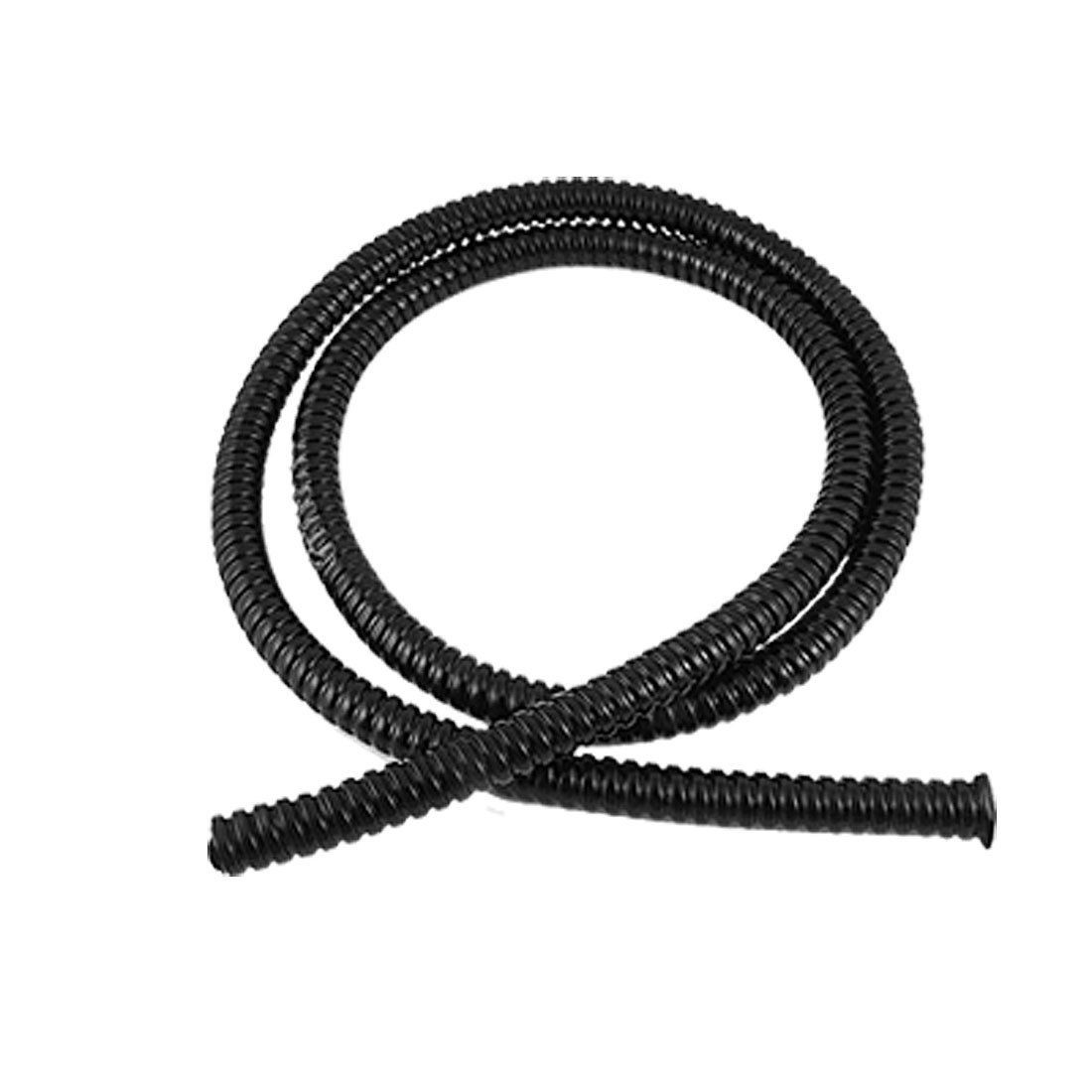 Blk Plastic Covered 13mm Dia Metal Corrugated Tube 1M