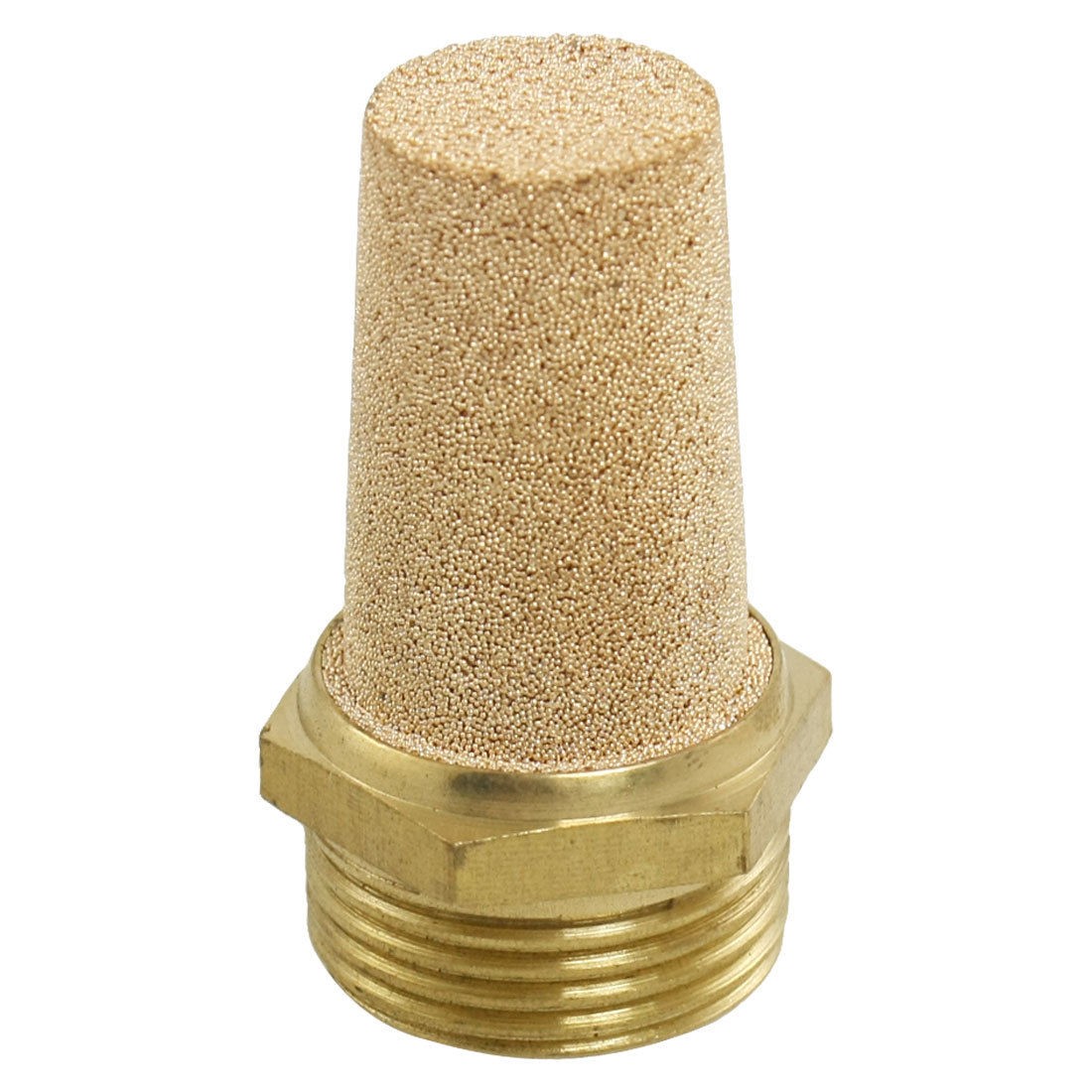 3/4" PT Male Thread Gold Tone Pneumatic Exhaust Noise Silencer Muffler