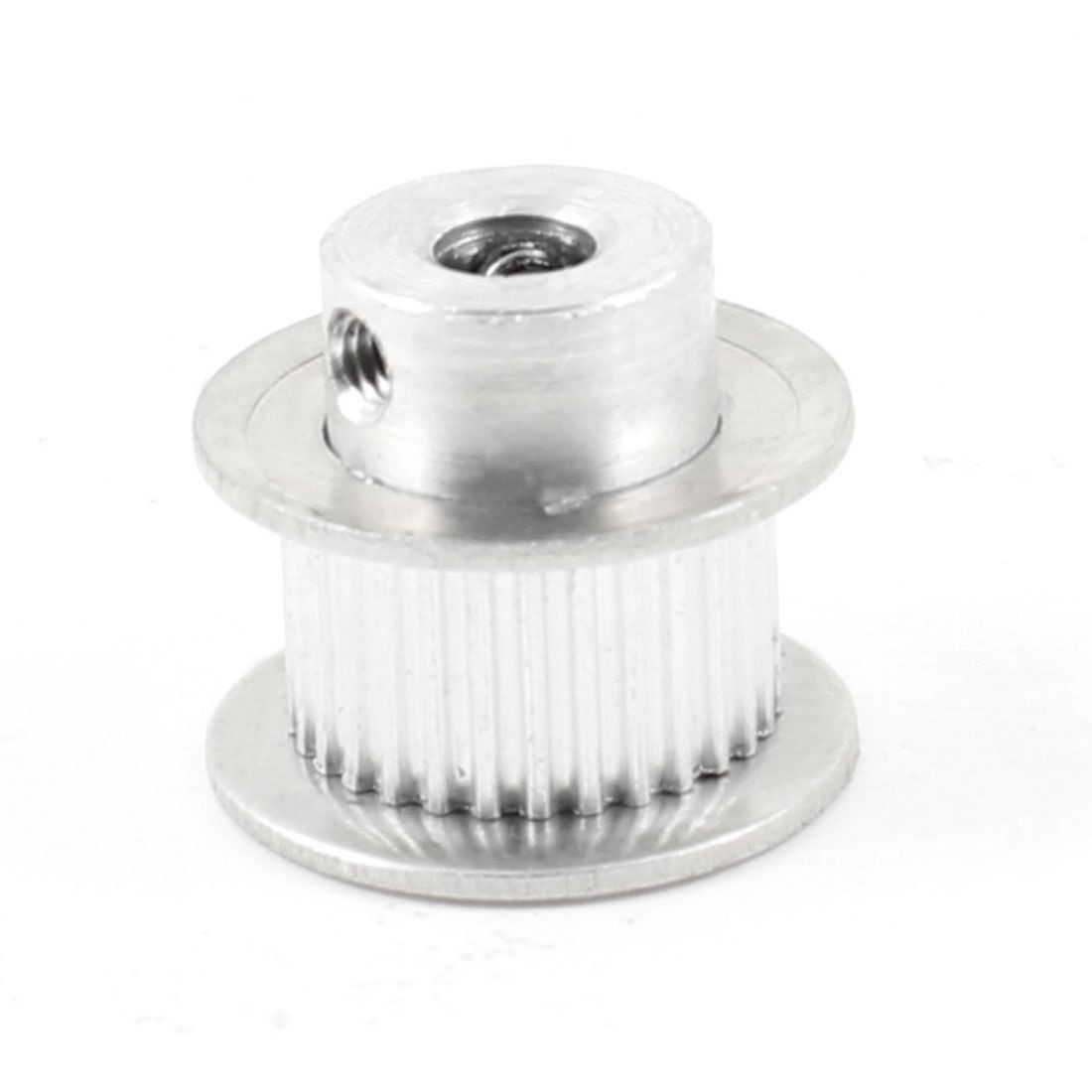 Silver Tone Aluminum Alloy 30 Teeth 6mm Pilot Bore Screwed Timing Pulley