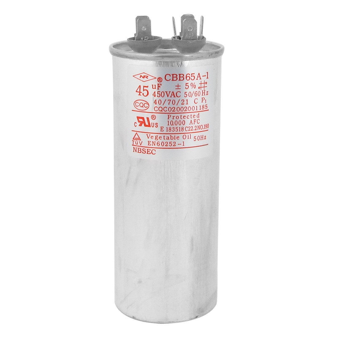 CBB65A-1 45uF 450V AC 50/60Hz Motor Run Capacitor 5.4" Long for Air Conditioner