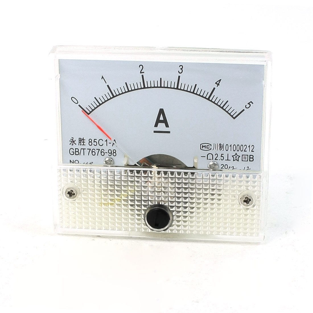 Clear Shell DC 0-5A Analog Panel Ammeter Gauge 85C1-A