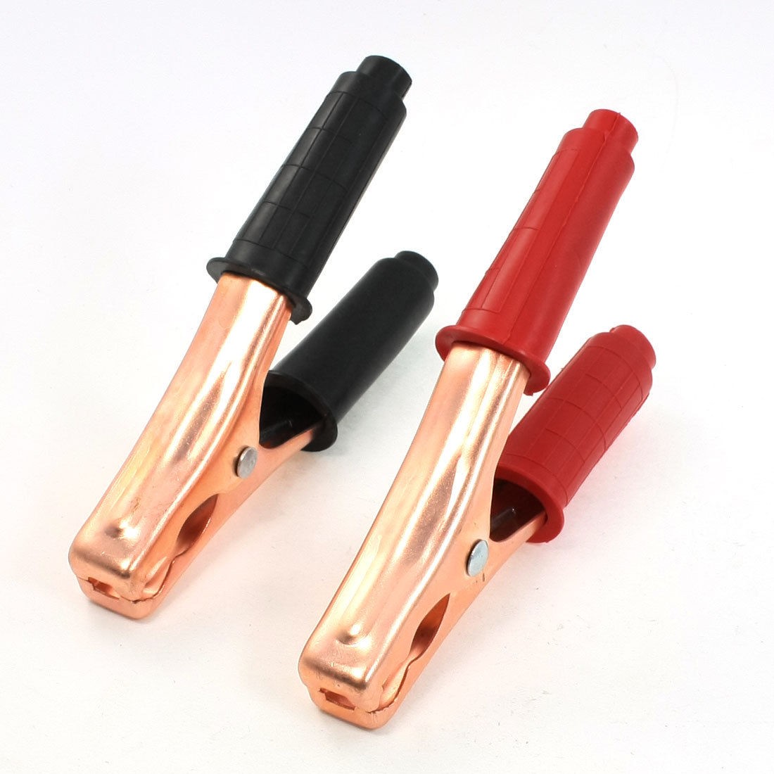 Car Plastic Coated Nonslip Grip Battery Test Clip Alligator Clamps Pair