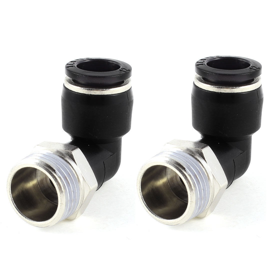 3 8" PT Thread to 10mm Right Angle One Touch Quick Adapter Connector 2 Pcs