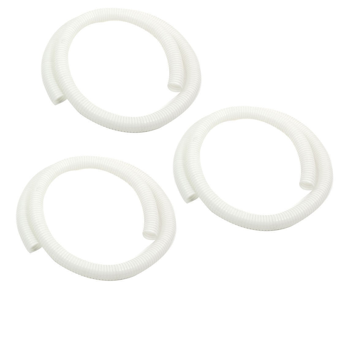 23mm x 25mm x 1.2m White Wave Type Flame Retardant Corrugated Hose Pipe 3pcs