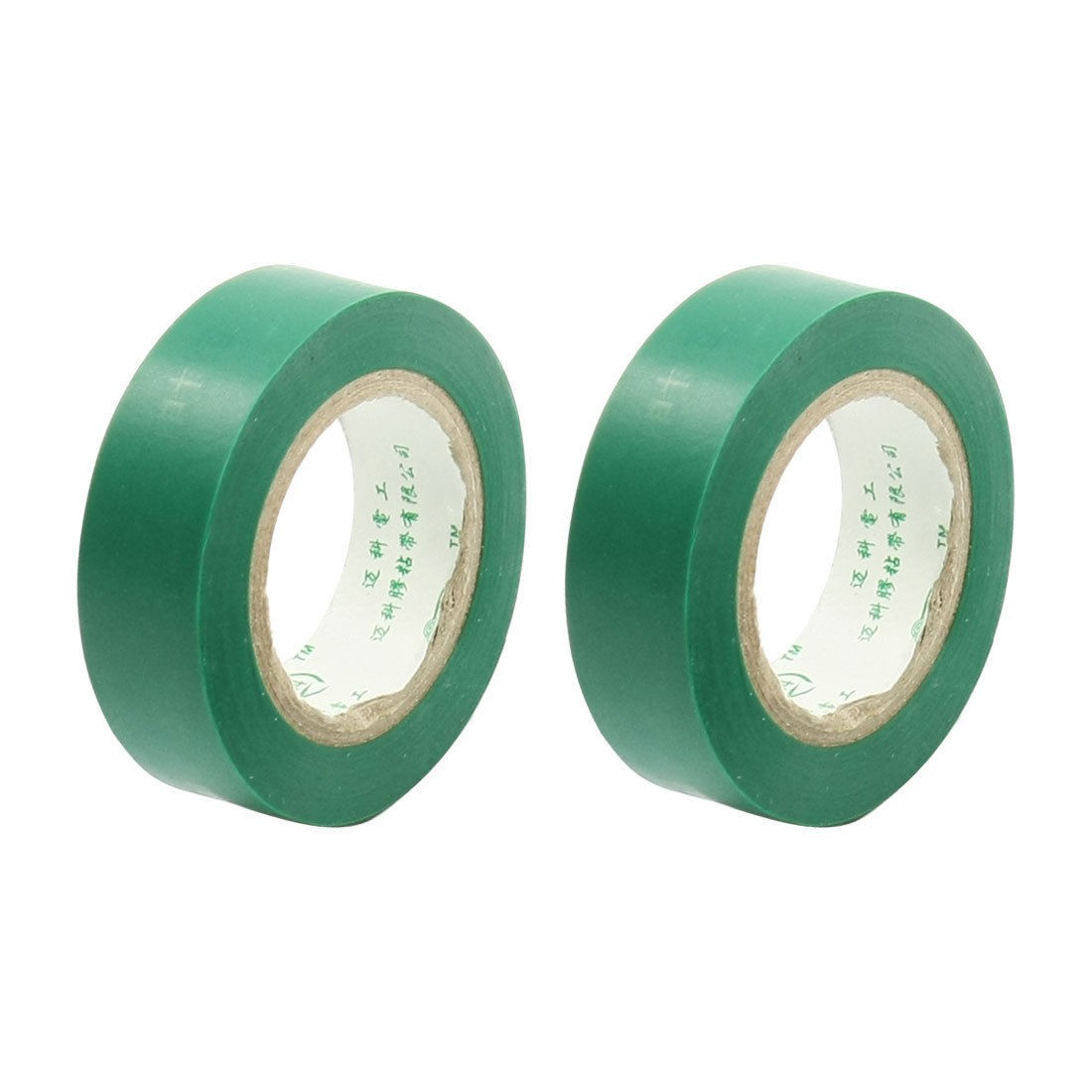 18mm Wide 9M Long Self Adhesive Green PVC Insulation Tape Roll 2PCS