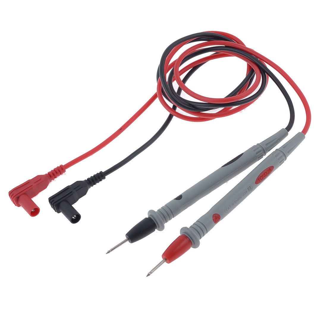 2 Pcs 1000V 20A Digital Multimeter Probe w Test Lead Cable Red Black