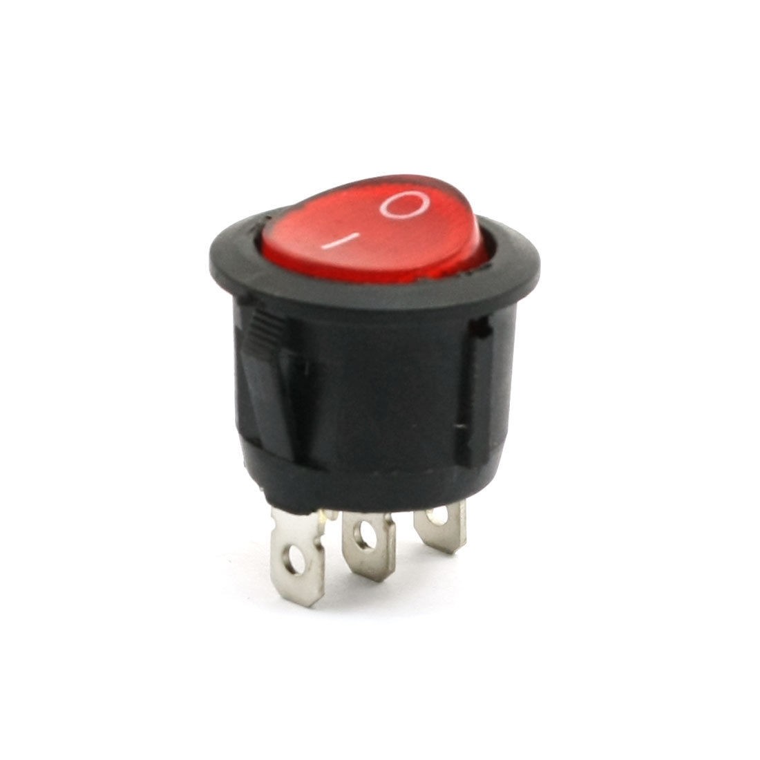 6A 250VAC 10A 125VAC Red Light Indicator SPST 3 Terminal Rocker Switch