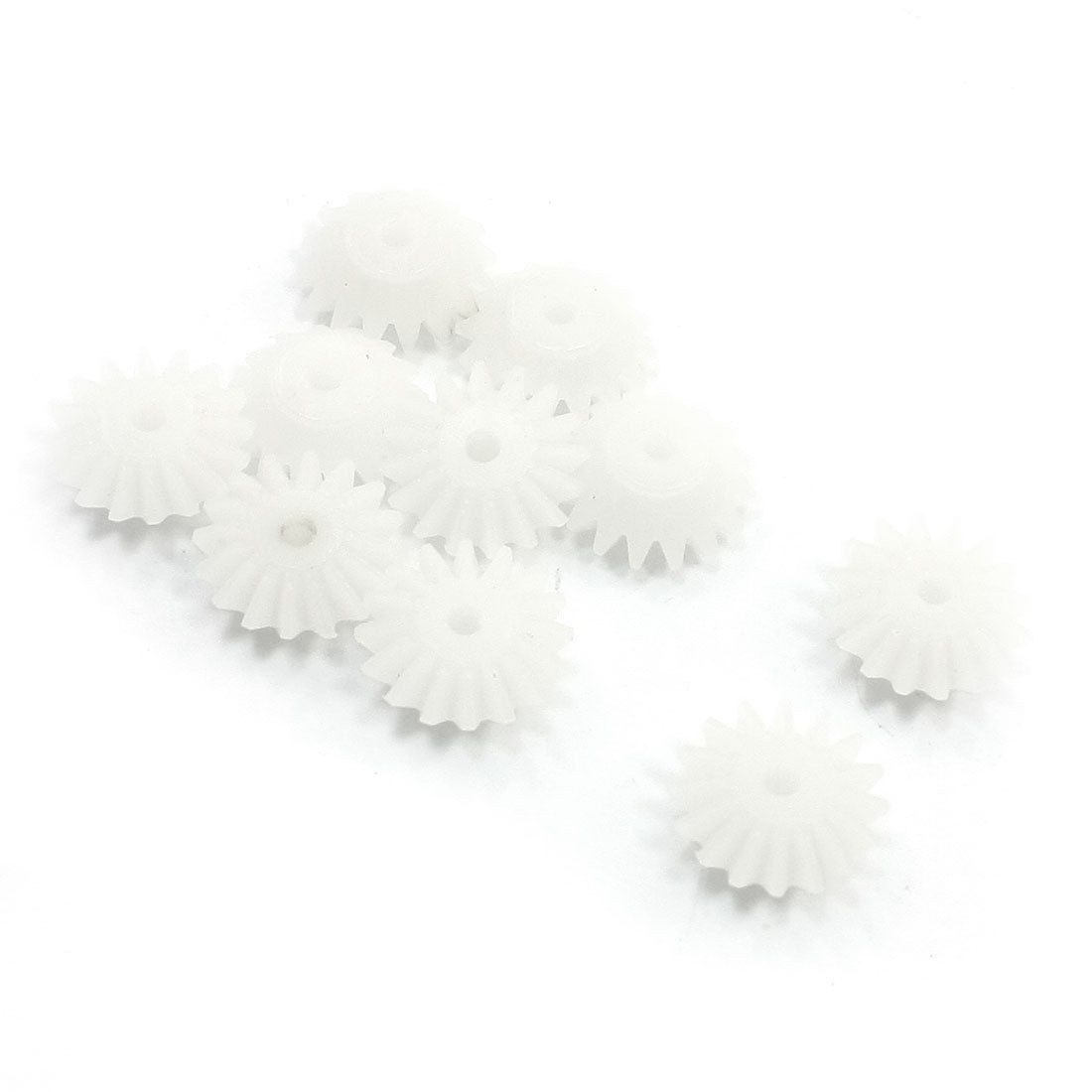 10 Pcs 11mm x 5mm x 2mm 16 Teeth White Plastic Bevel Gear for DIY RC Toy