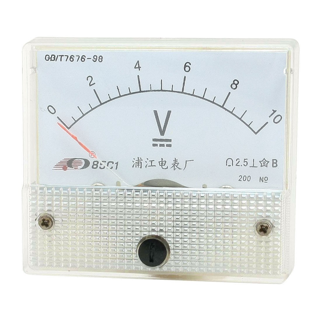 85C1 DC 0-10V 65mmx57mm Rectangle Analog Panel Meter Voltmeter