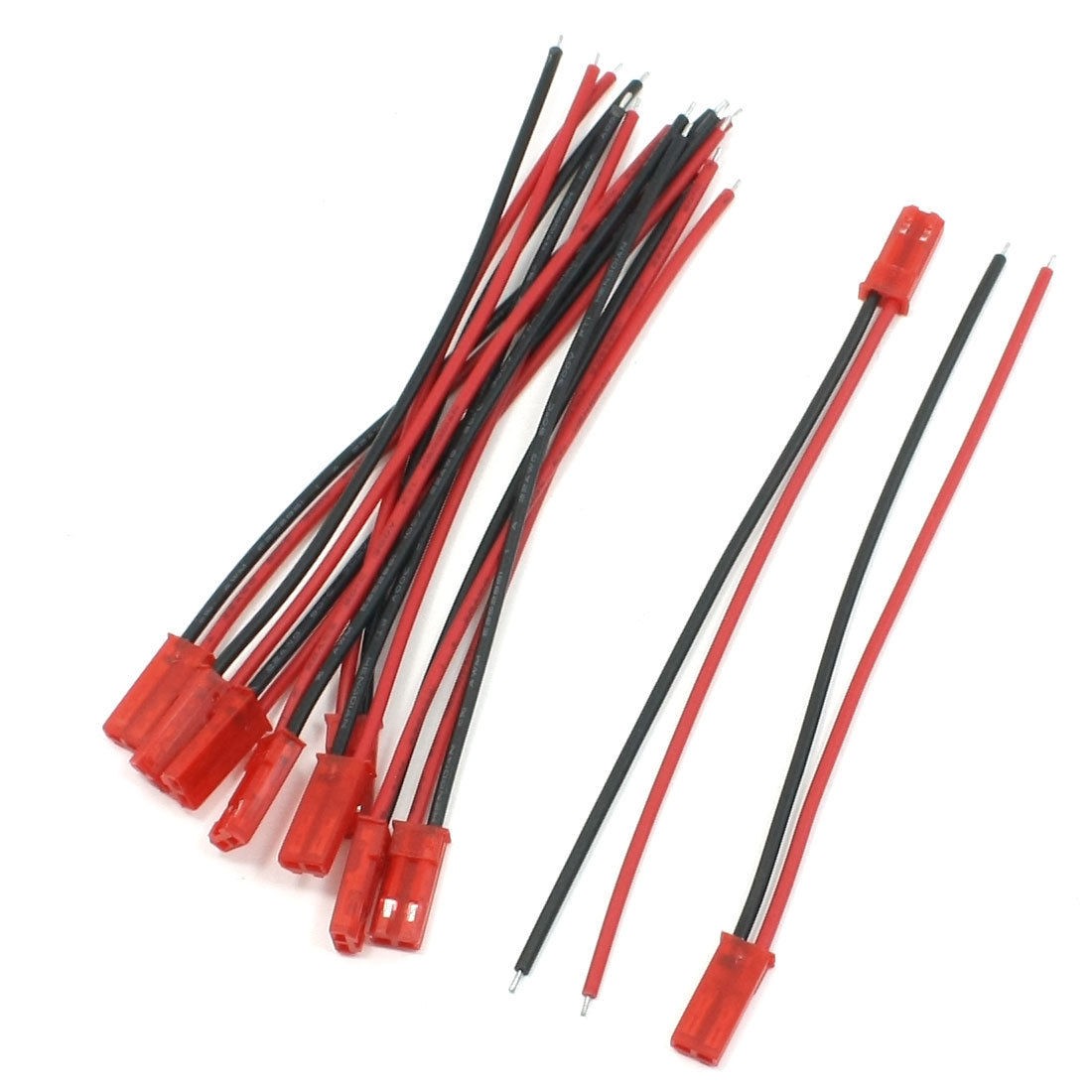 10Pcs 2Pin JST Male Plug 22AWG Wire Cable 100mm Long for RC Model Plane Car
