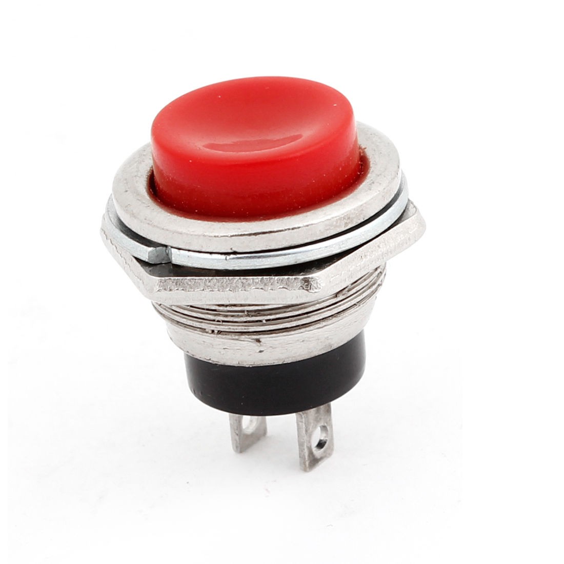 Momentary Action 2 Terminals Panel Mounted Plastic Push Button Switch