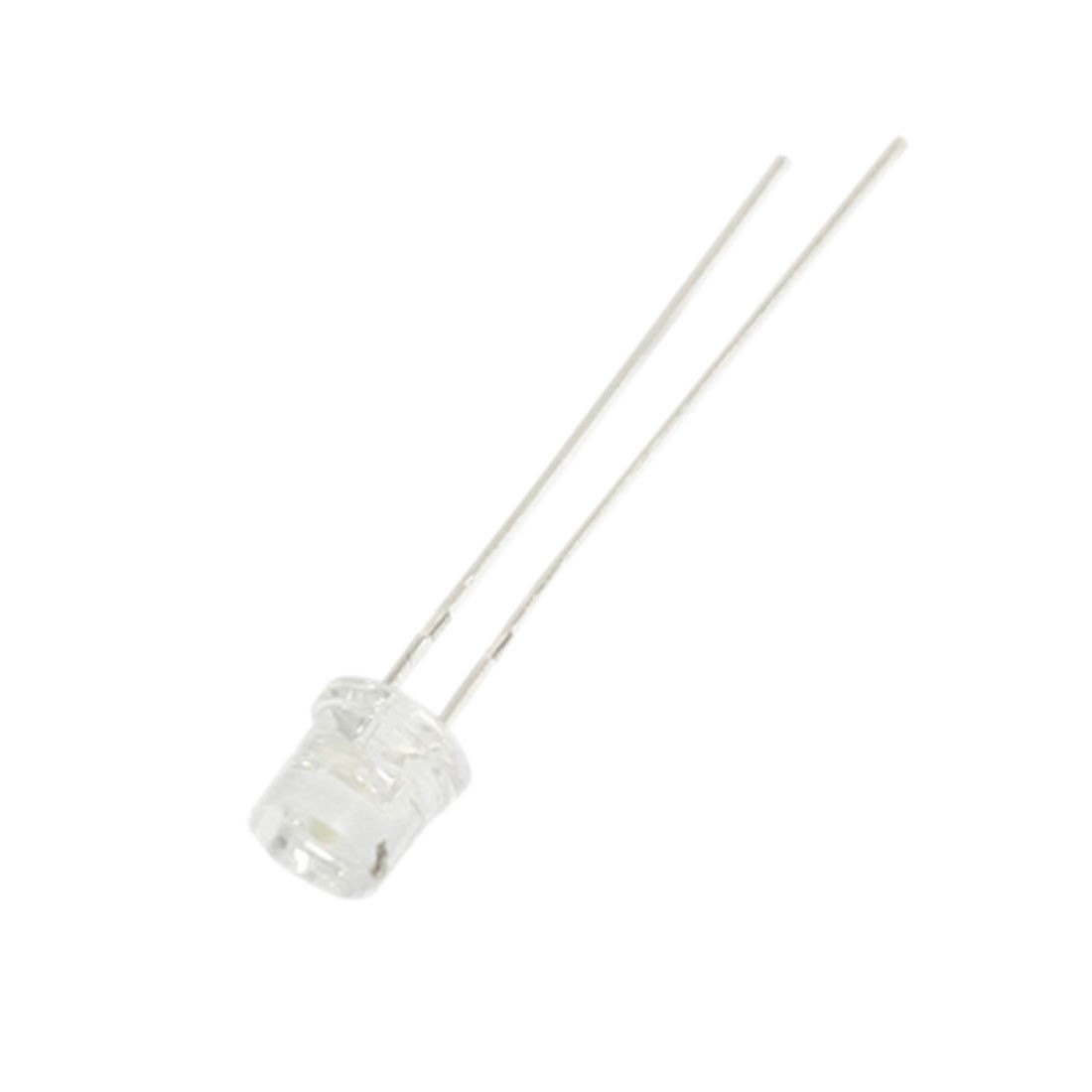50 Pcs 5mm Flat Head White LED Emitting Diodes 3-3.2V