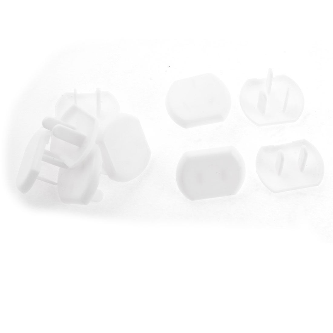 10 Pcs White Oval Plastic US 3P 2 Pin Plug Protecting Socket Cover