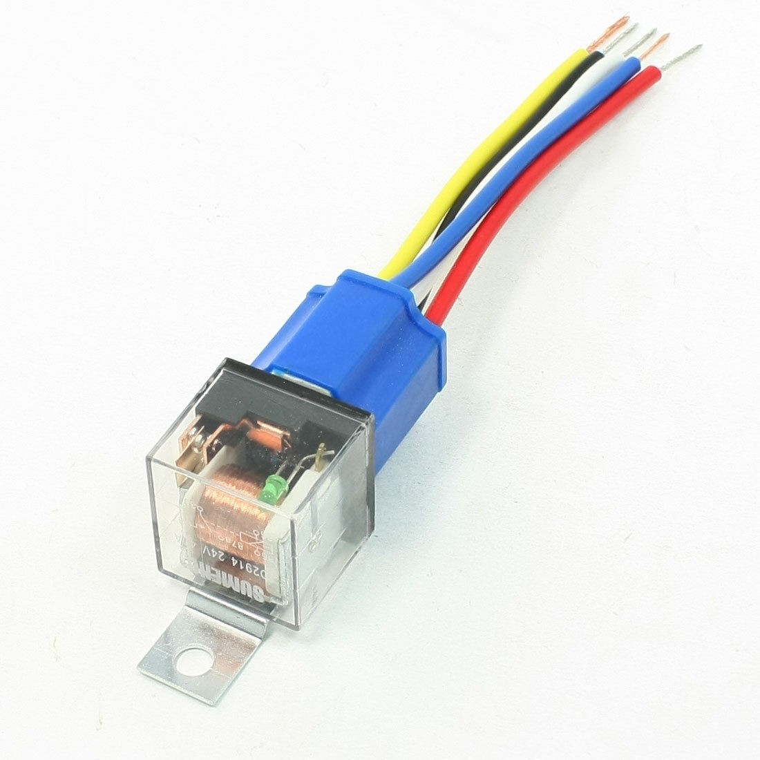 10 Pcs 5 Wire Ceramic Socket Green Indicator SPDT Car Relay DC 24V 40A JD2914