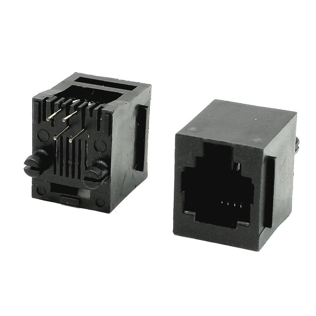 PCB Mounting 0 Degree Pins RJ11 6P4C Modular Telephone Jacks Connectors 30Pcs