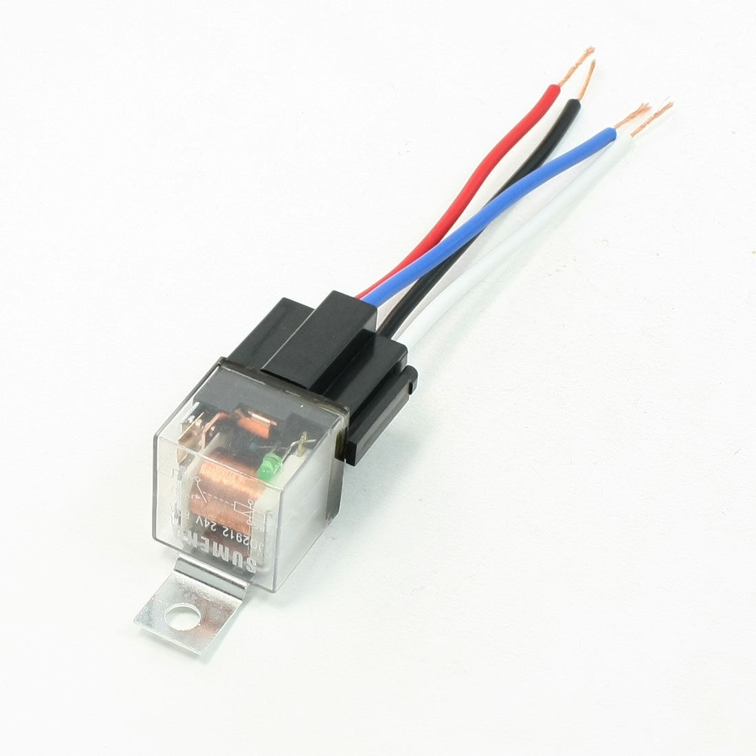10PCS Insulation Shell Green Pilot Lamp SPST 4 Pin Car Security Relay 24VDC 80A
