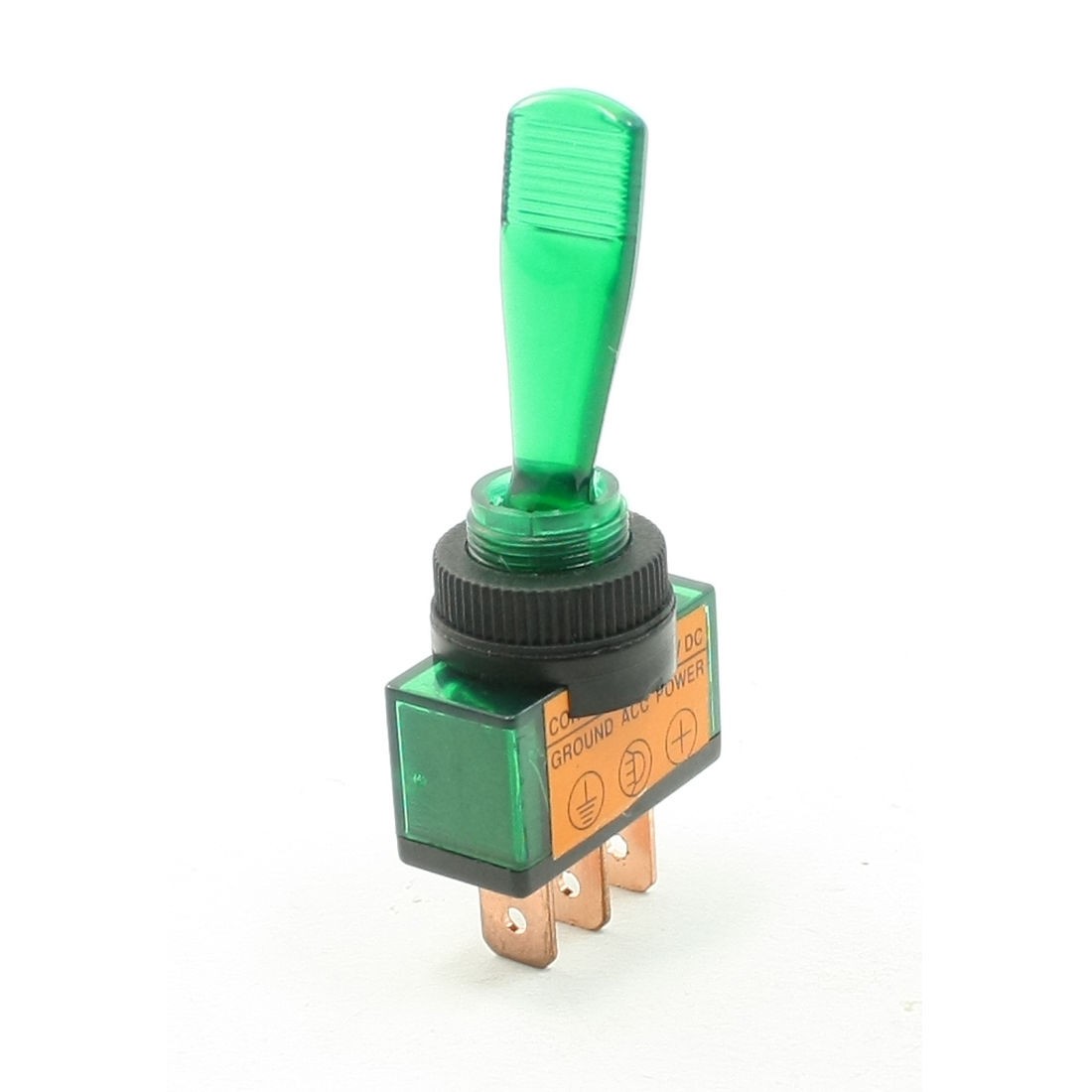 Green Illuminated Light SPST ON/OFF 2 Position 3P Toggle Switch DC 12V 20A