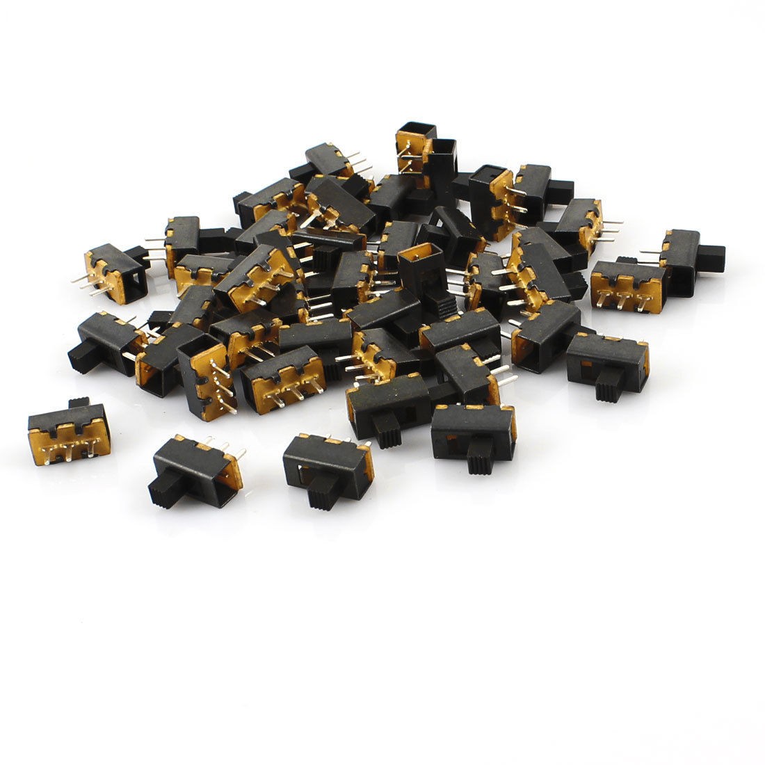 45 Pcs 3 Pins ON/ON 2 Positions SPDT Panel PCB Horizontal Mini Slide Switch