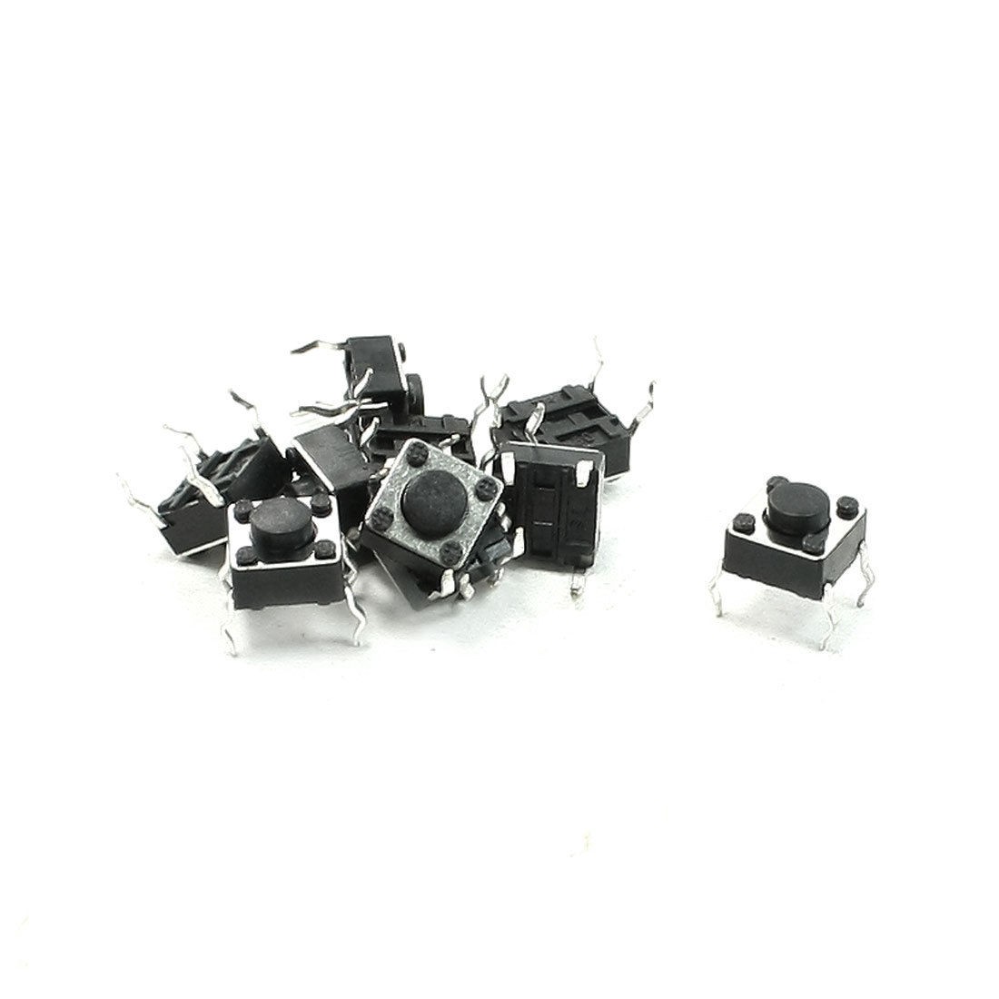 10 Pcs 6x6x4.3mm 4 Pins DIP PCB Momentary Tactile Tact Push Button Switch