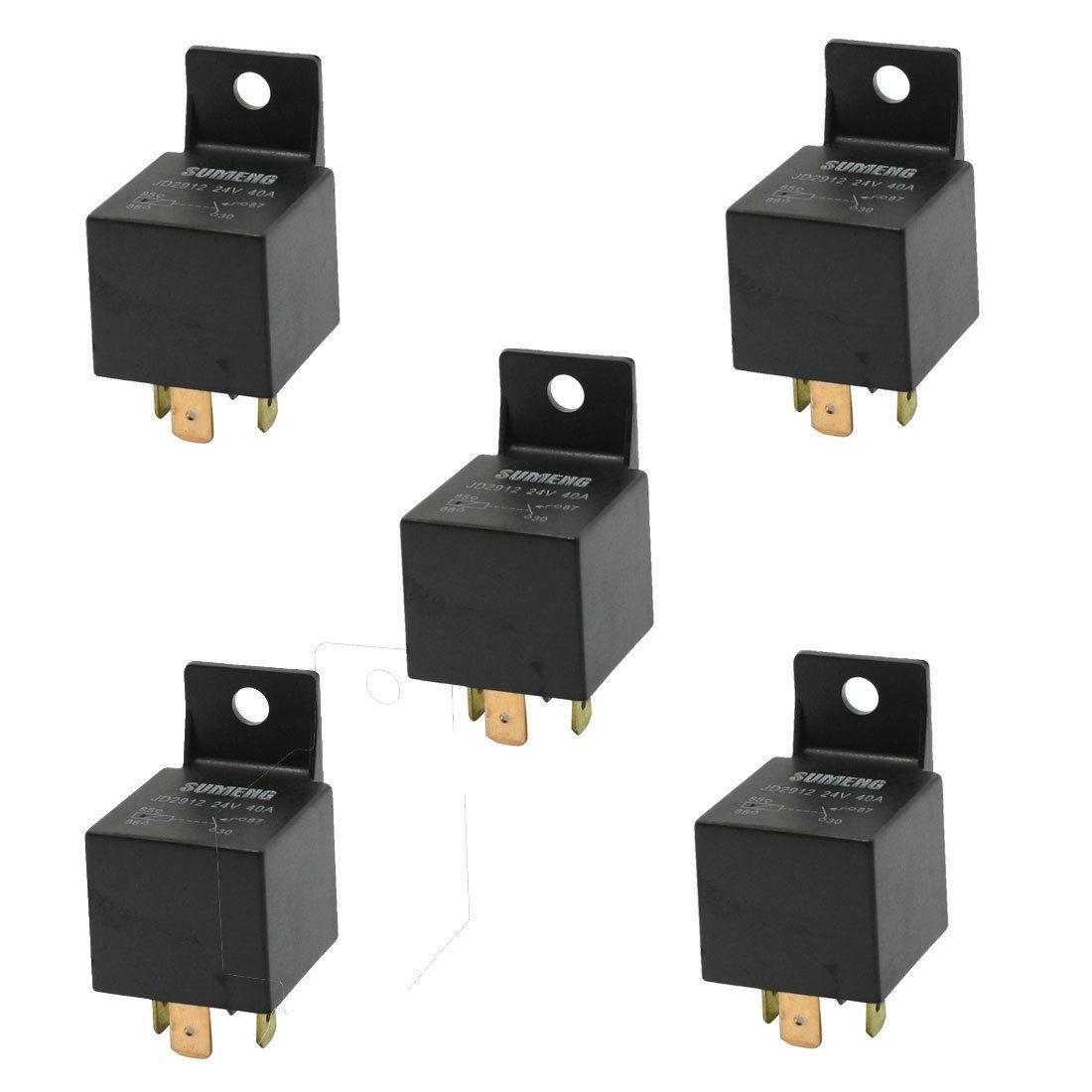 5 Pcs Insulation Housing Car Relay 4 Pin Terminals 1NC SPST 24VDC 40A