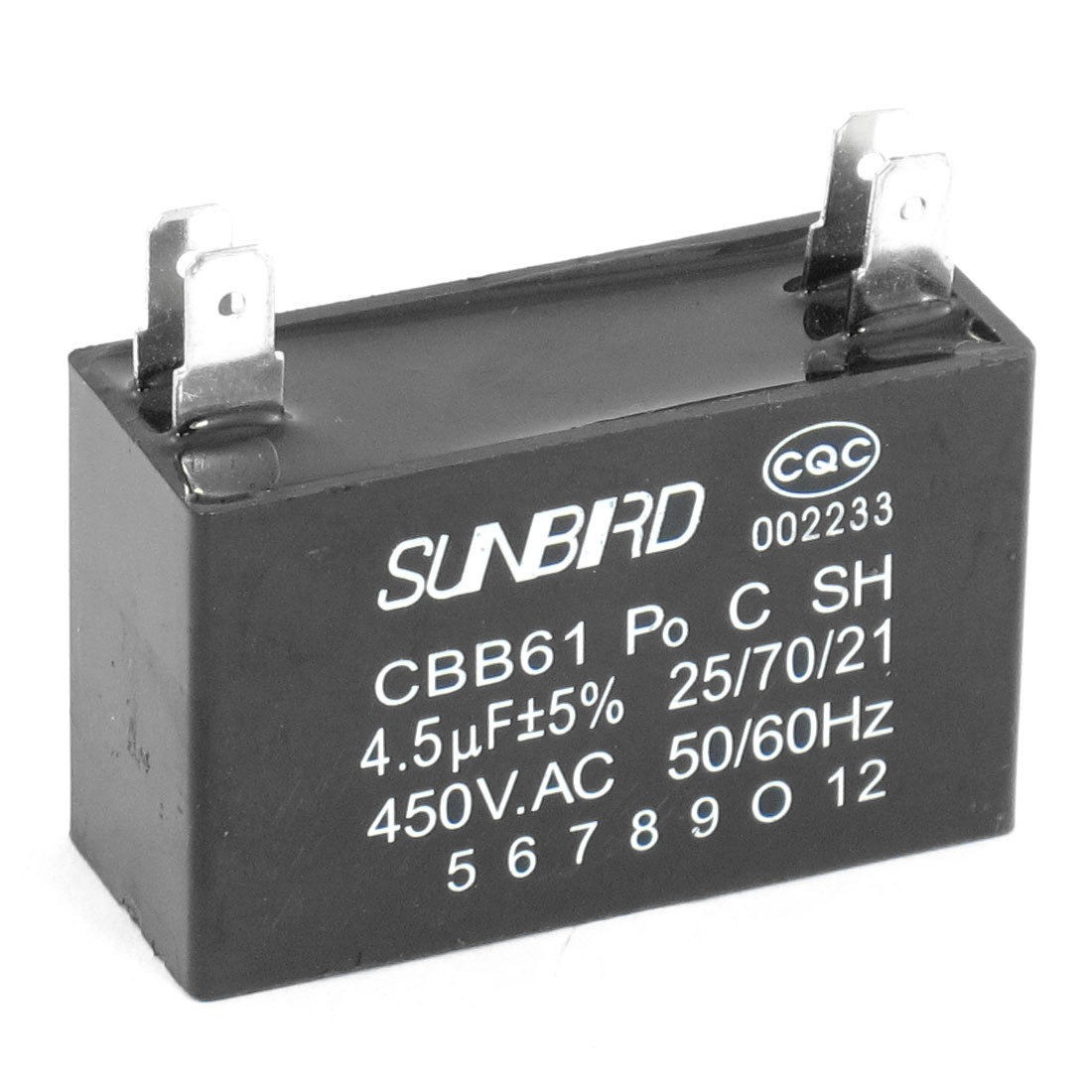 Polypropylene Film AC Motor Run Capacitor 4 Terminals 4.5uF 450V 50/60 Hz