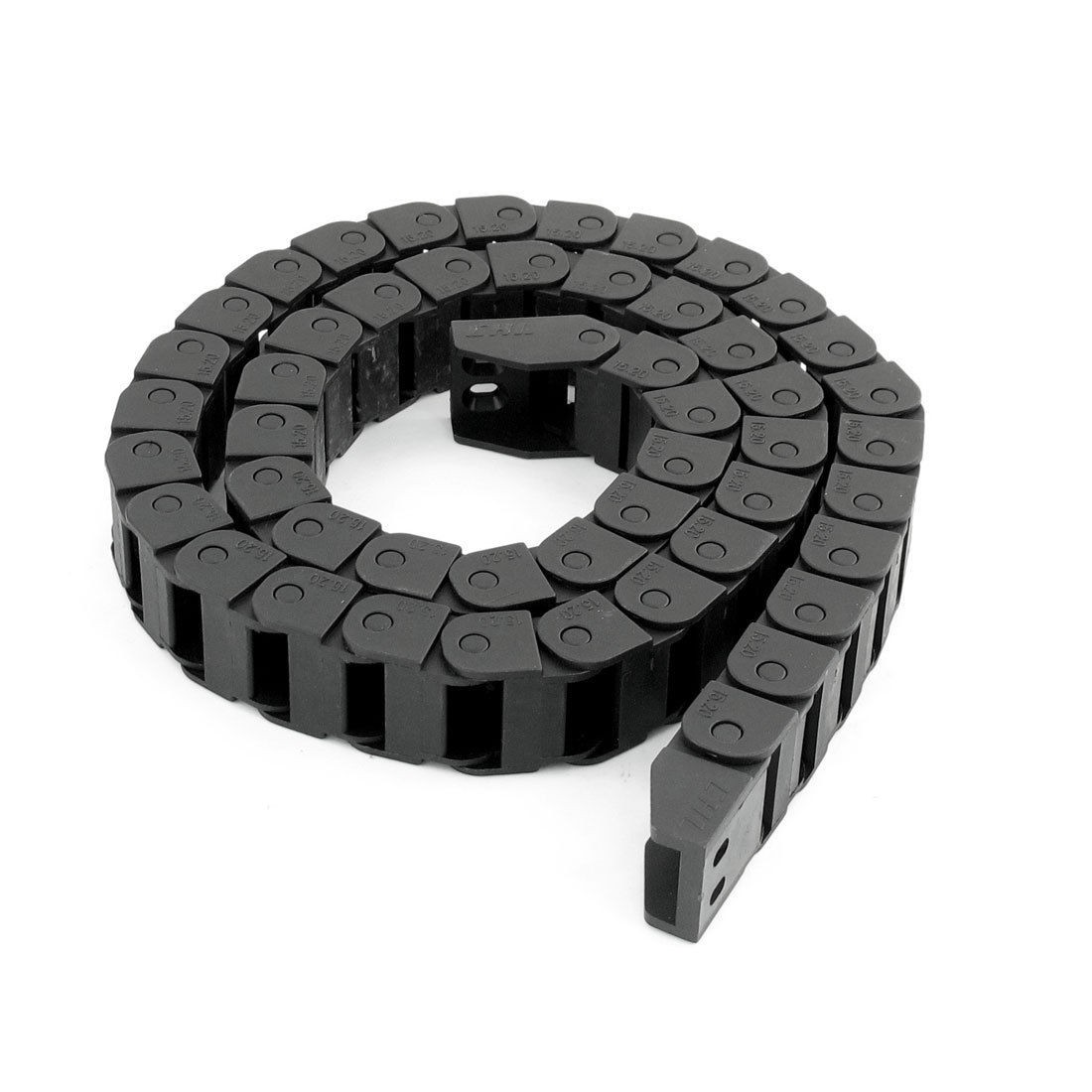 Plastic Open 15mm x 20mm Wire Carrier Drag Chain Nested Black 110cm