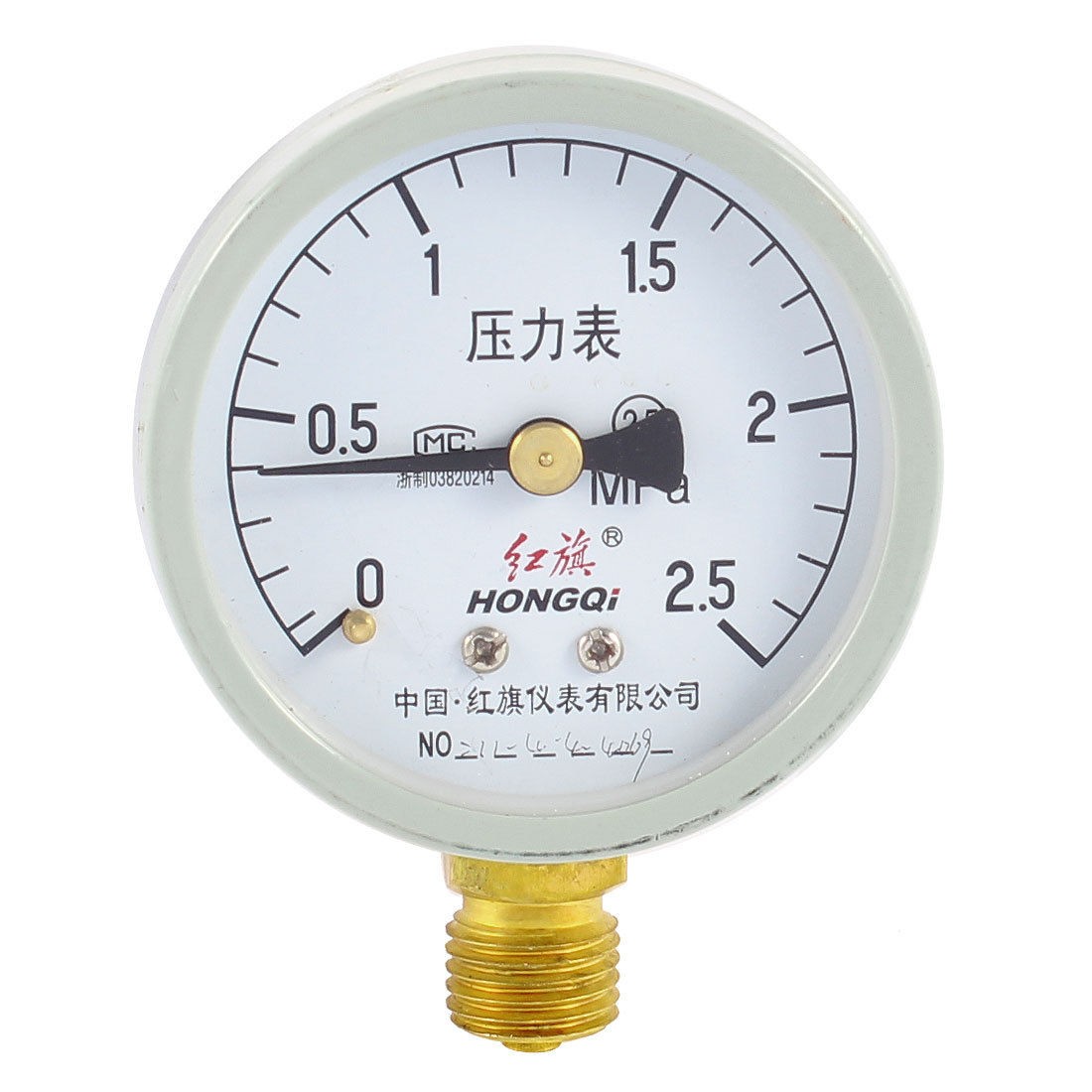 1/4" NPT Thread 2.5 Accuracy Class 0-2.5 Mpa Air Water Pressure Gauge