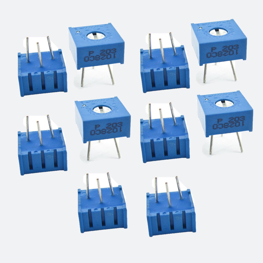 3386P-1-203 20K Ohm Through Hole DIP Mounted Trimming Potentiometers 10 Pcs