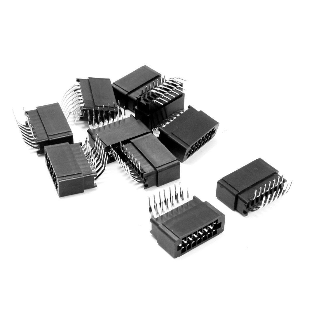 10 Pcs 2x7 Pin 2 54mm Pitch Double Row PCB IDC Bent Pin Headers 14 Pins