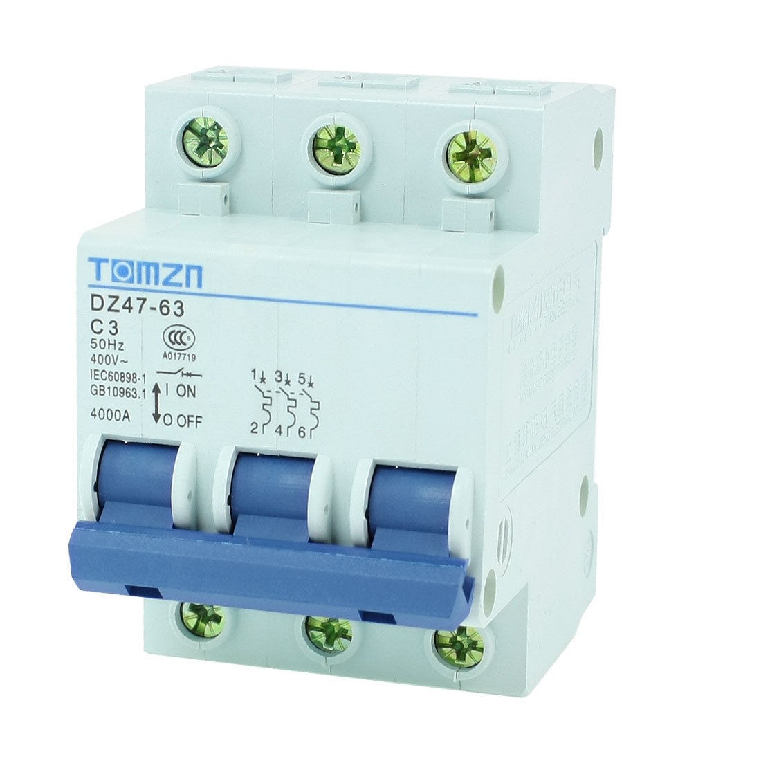 AC 400V 3A Three Poles Overload Protection MCB Mini Circuit Breaker