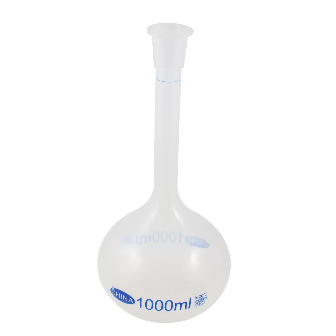 30cm High 1000ml Long Neck Clear White Plastic Volumetric Measuring Flask