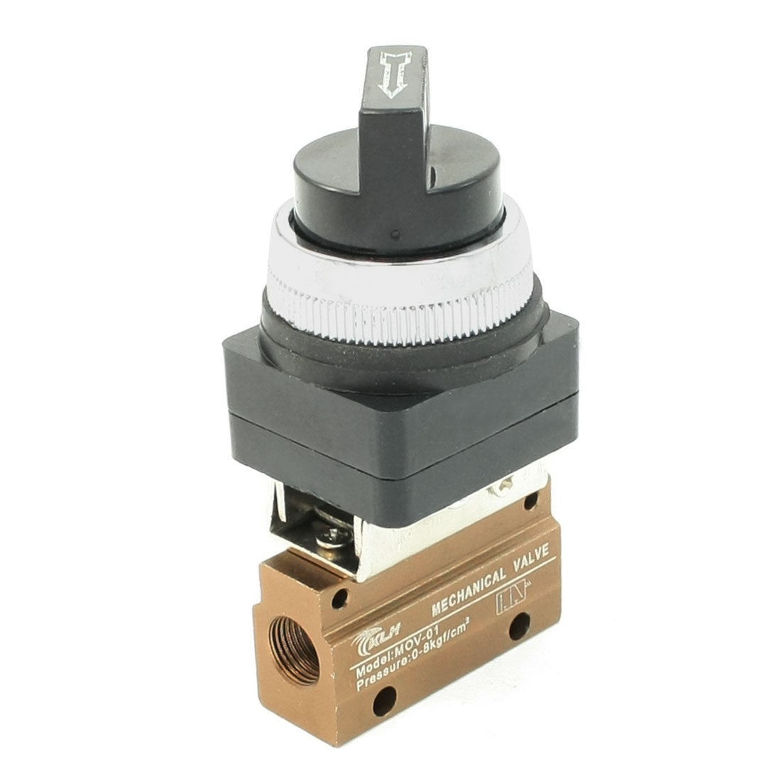 2 Position 3 Way Latching Knob Alloy Air Pneumatic Mechanical Valve 1/8"PT