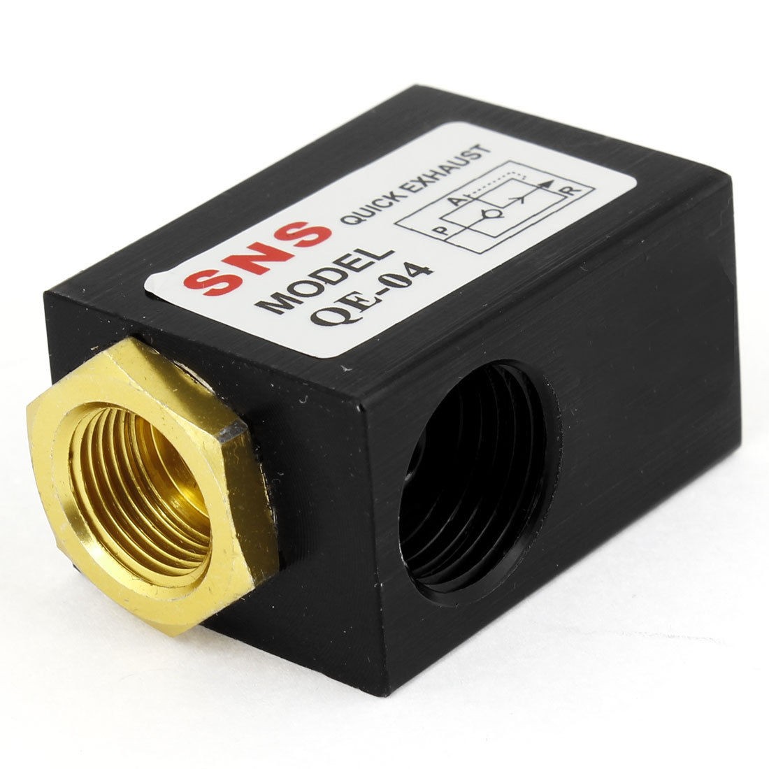 19mm Thread Pipe Pneumatic Quick Exhaust Control Valve QE-04 Black