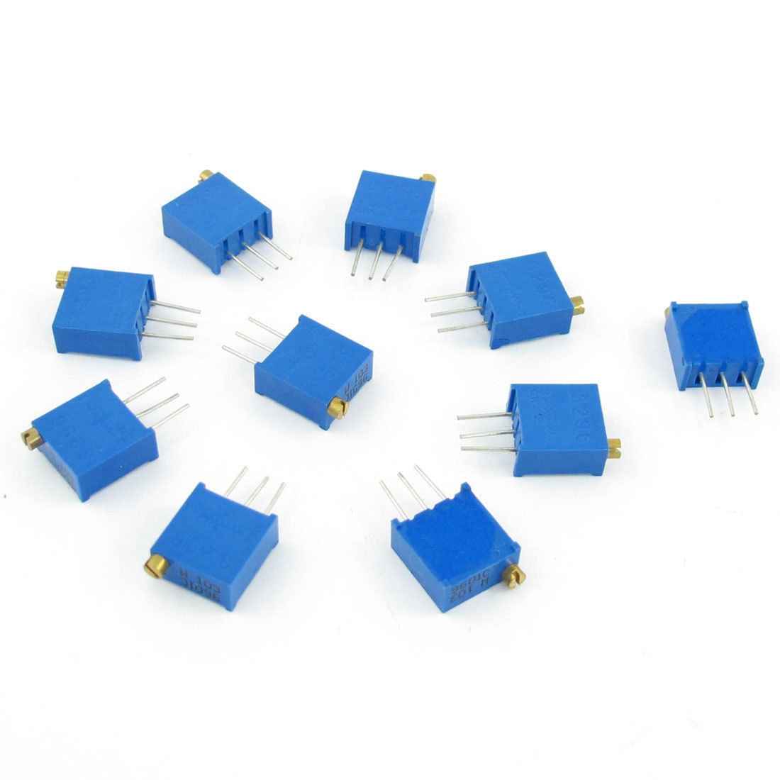 10 Pcs 500V 10K Ohm Through Hole 3296W-103 Trim Pot Trimmer Potentiometer