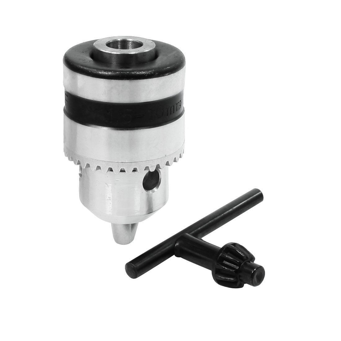 Key Black Silver Tone 3/8"-24UNF Mount 1.5-10mm Key Type Drill Chuck