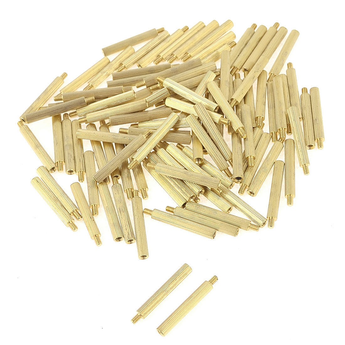 100 Pcs Male to Female Screw Brass Pillars Standoff Spacer M2x23mmx26mm