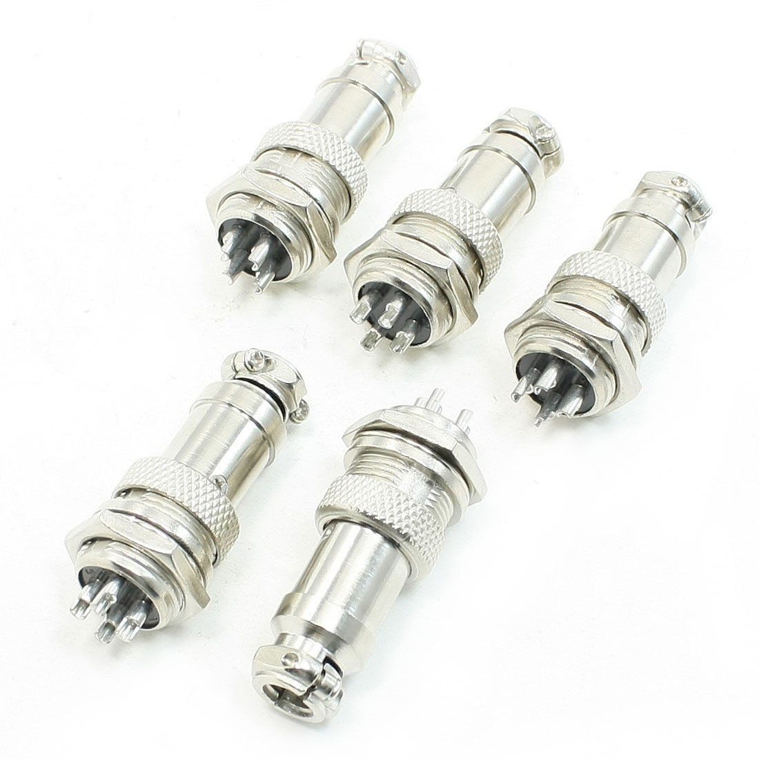 5 x Panel Mounting 16mm 4Pin Male Female Metal Aviation Connectors Plugs