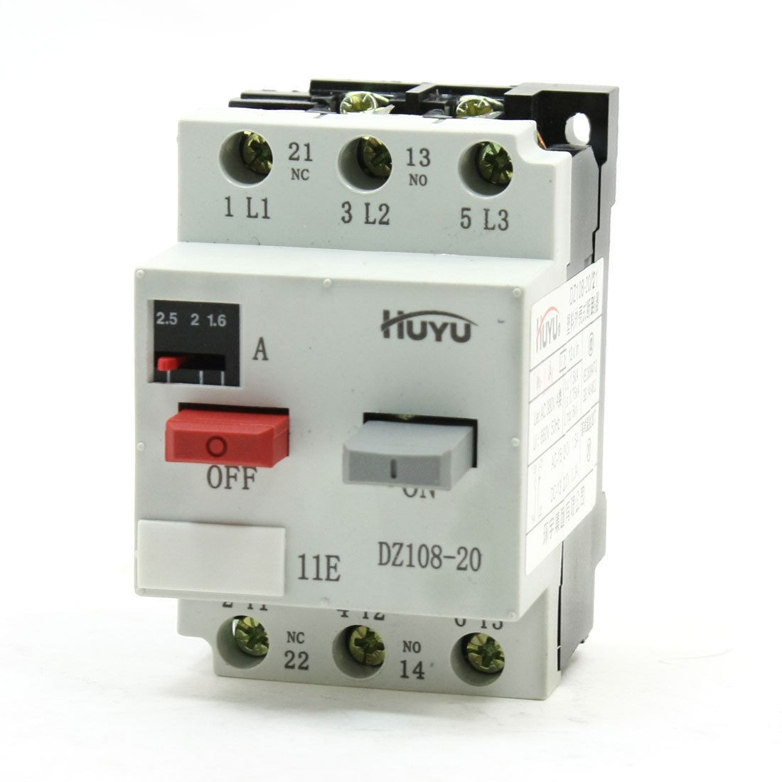Motor Protection DZ108-20 3 Pole 1NC 1NO 1.6-2.5A Range Circuit Breaker