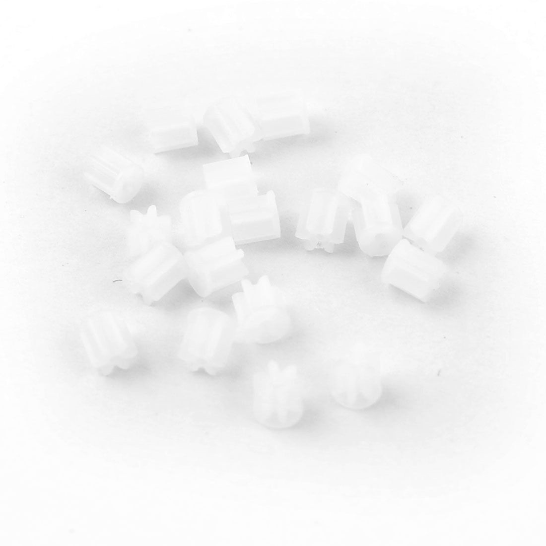 20 Pcs White Plastic 3mm Diameter 3mm Height Wheel Gears for Motors