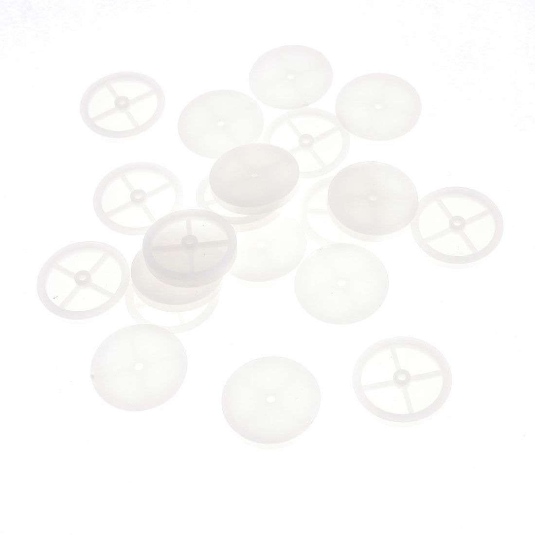20 Pcs White Plastic Machanical DIY Model 24mm Dia Belt Pulley