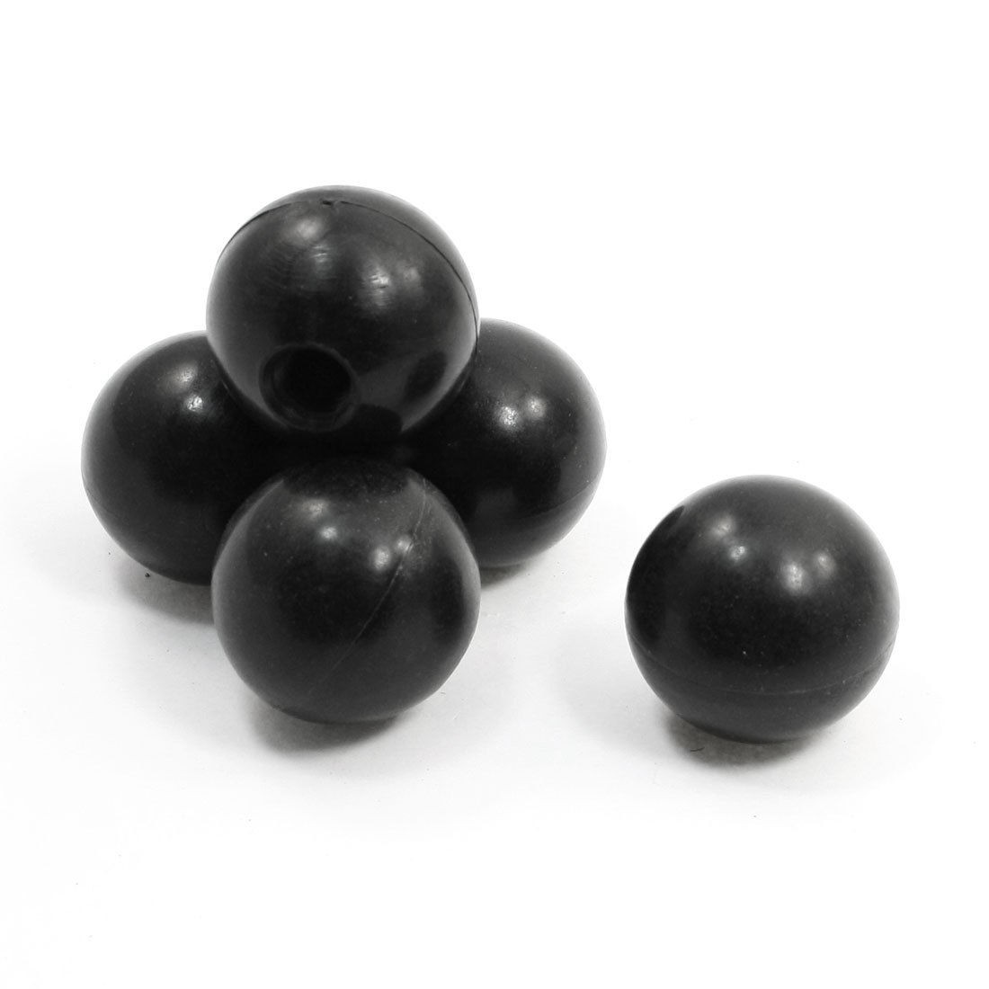5pcs Black Arcade Game Machine Threaded Ball Handle Knob 40mm x 10mm