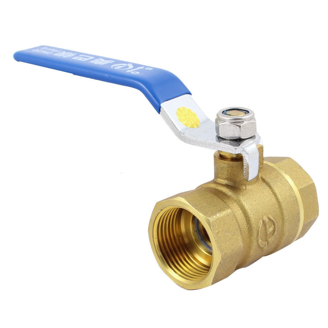 Full Port F to F Thread Plastic Coated Grip Ball Valve 3/4" Gold Tone