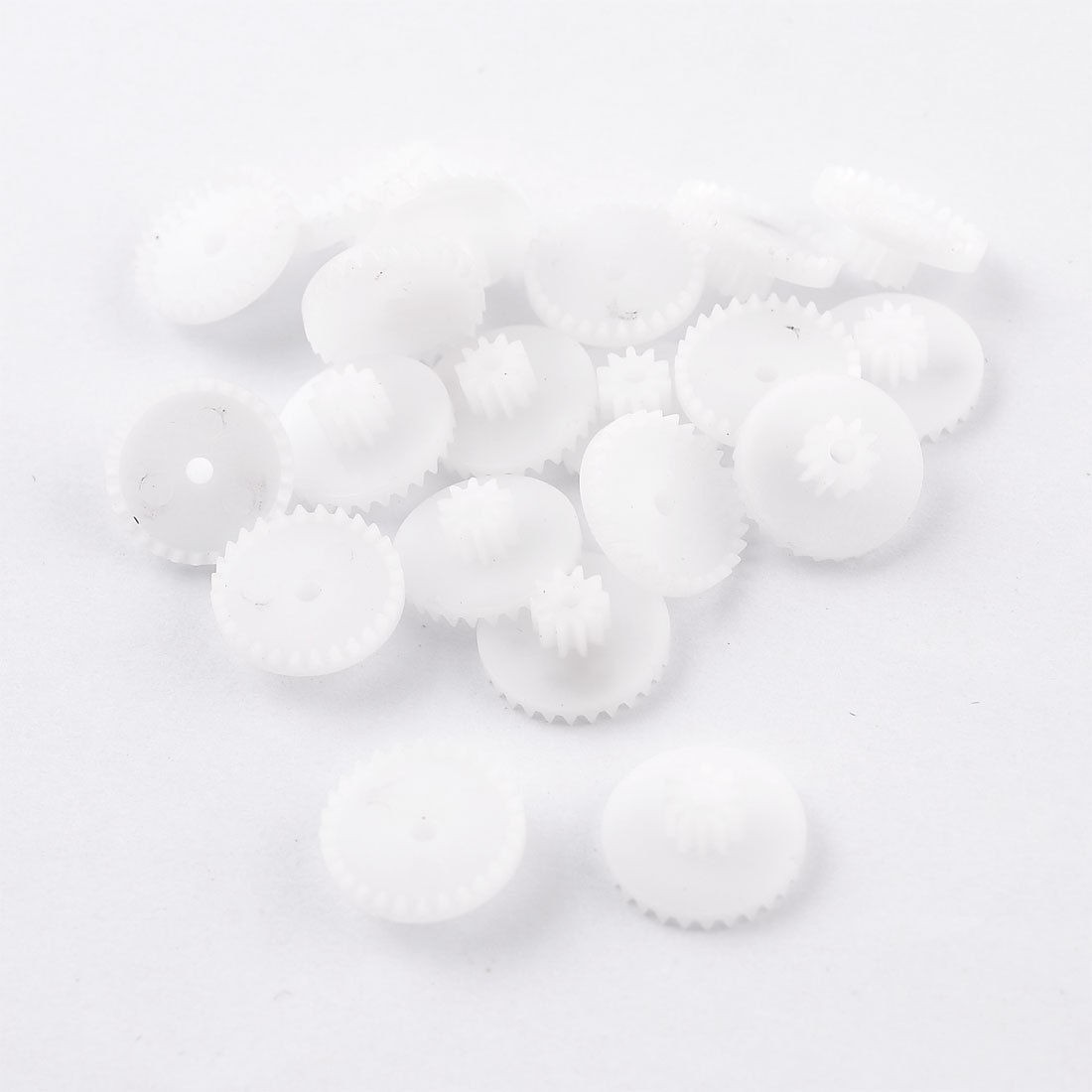 20 Pcs White Plastic Machanic DIY Models Crown Gears 15mm Dia