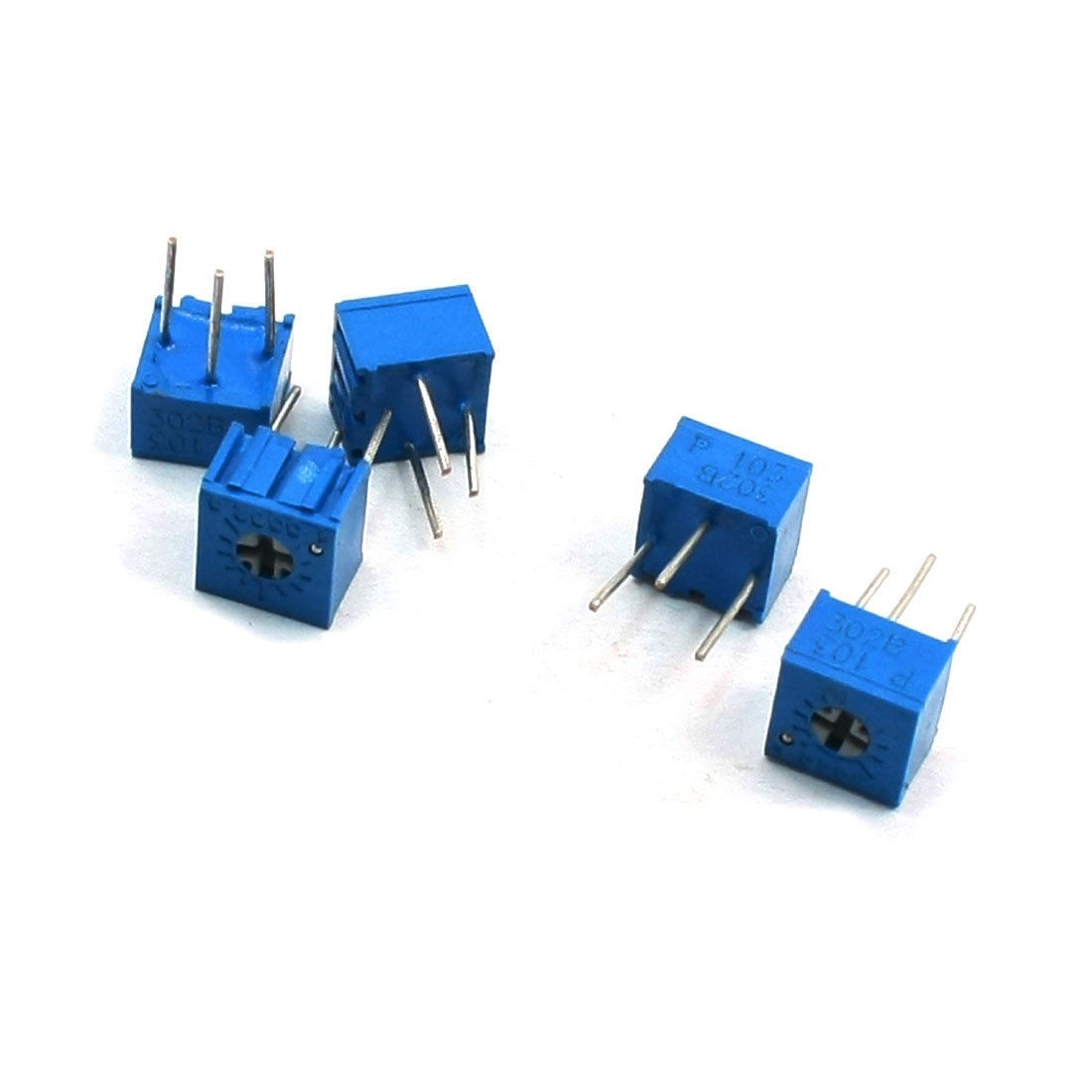 5 x 110K Ohm 1/4" Square Trimming Potentiometers 3362-103