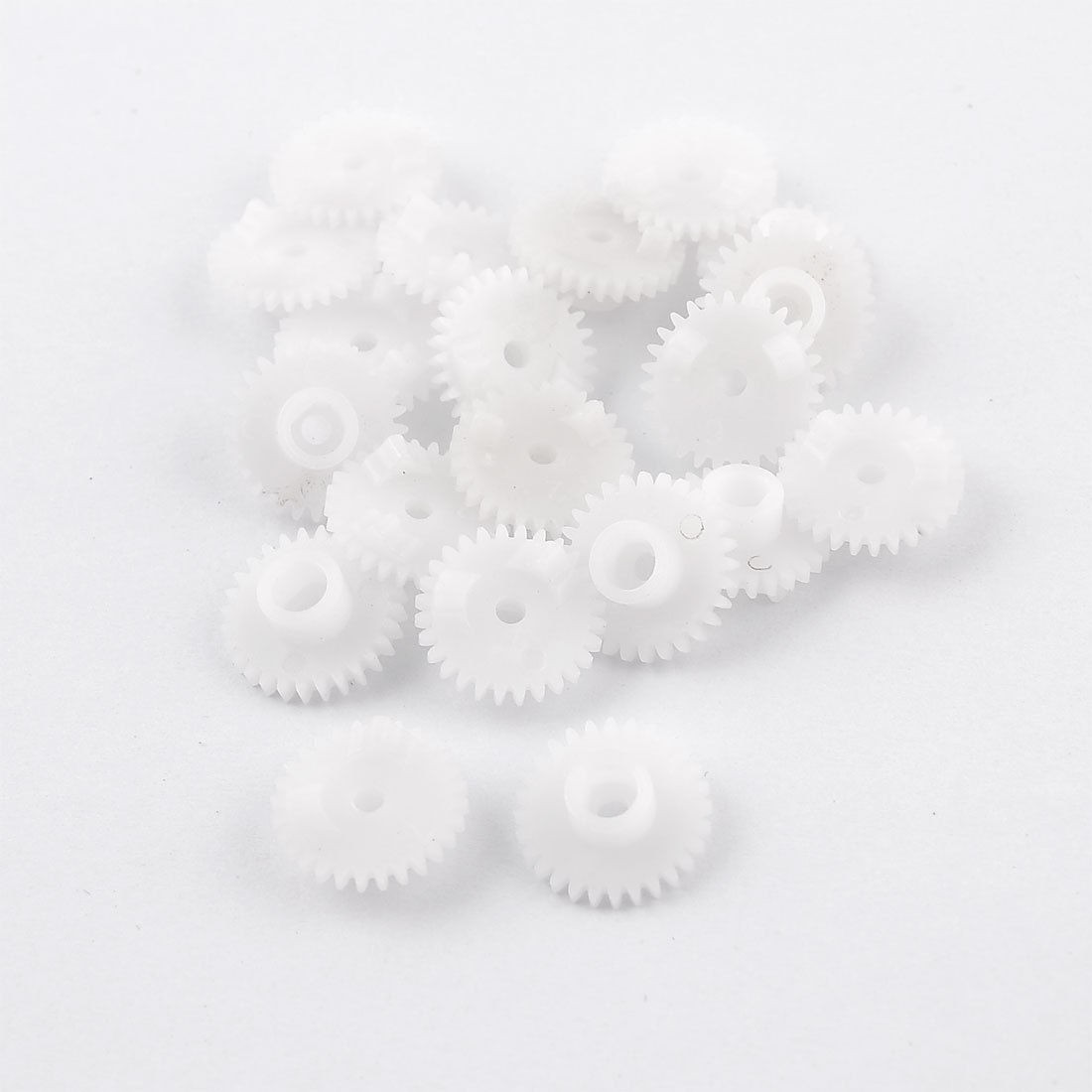 20 Pieces White Plastic 15 x 2mm 15mm Diameter Wheel Gears