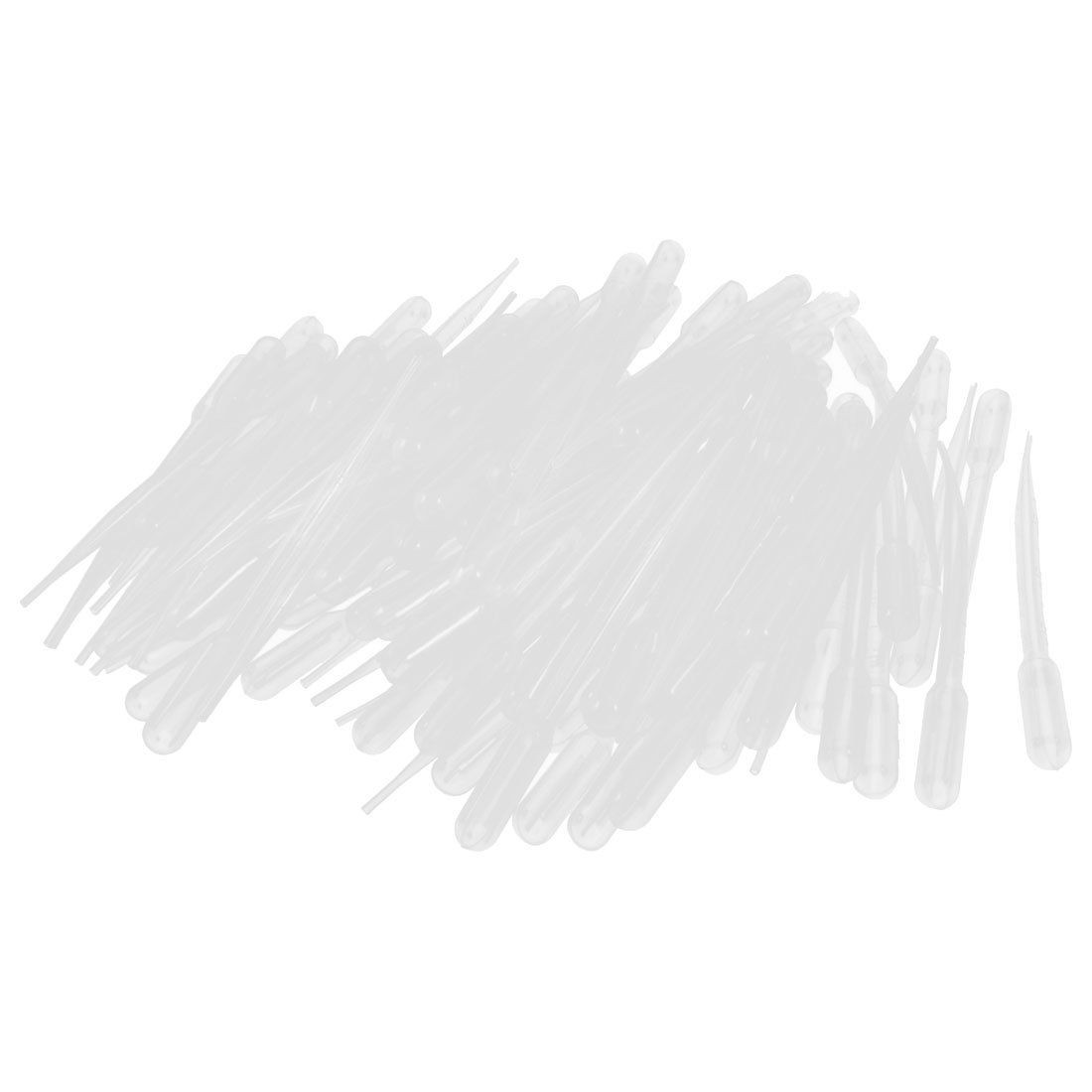 100 Pcs Clear White Plastic 5.3" Long Liquid Dropper Pasteur Pipette 2ml