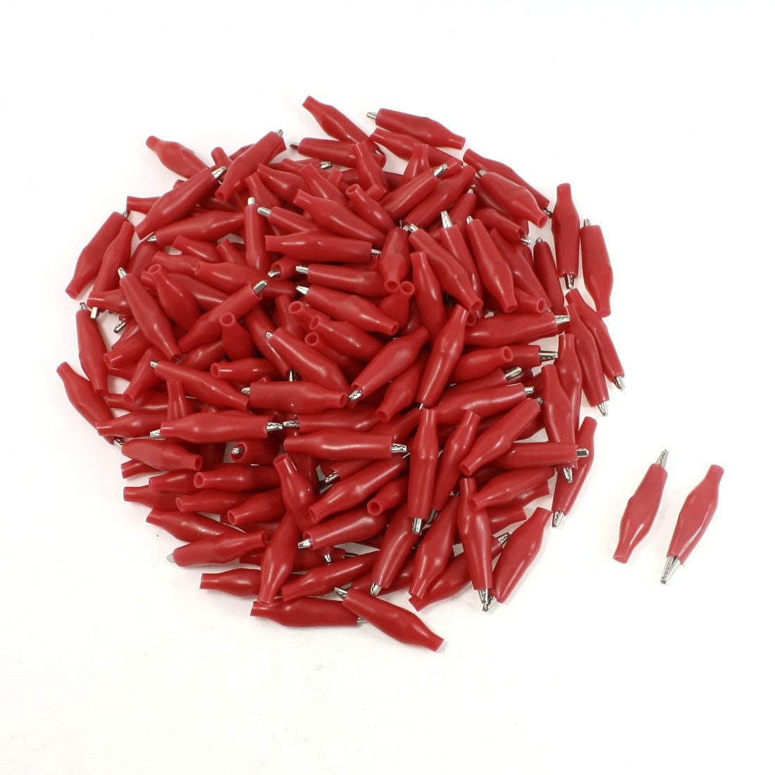 200 Pcs Red Soft Plastic Insulated Test Lead Clip Alligator Clamp