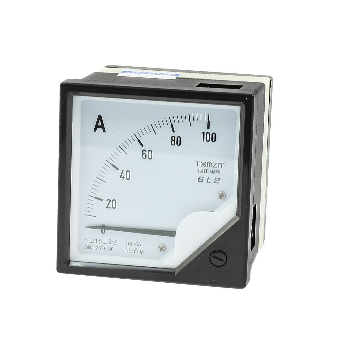 AC 0-100A Fine Tuning Square Dial Panel Analog Ampere Meter Amperemeter