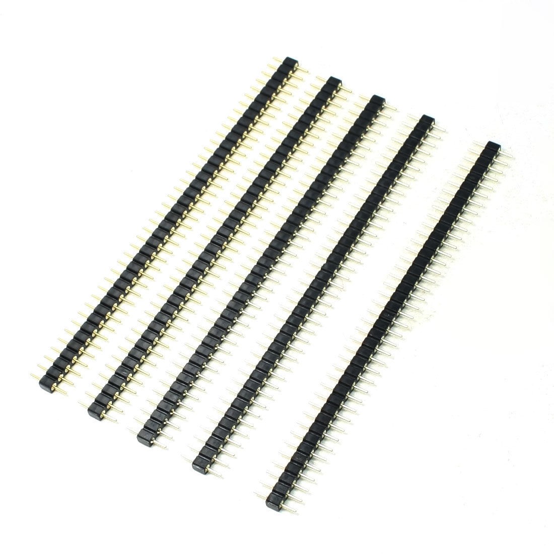 2.54mm Pitch 40 Pins Male End Straight Mounting Angle IC Socket Connector 5 Pcs